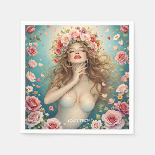 Fantasy Girls Hearts Bloemen Servet