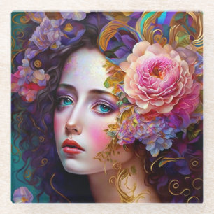 Fantasy Glam Pop Art Glass Onderzetter