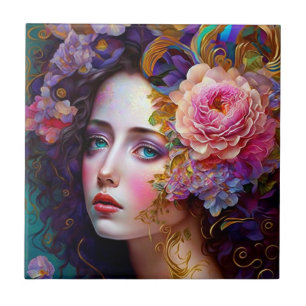 Fantasy Glam Woman Pop Art Keramische Tegel Tegeltje