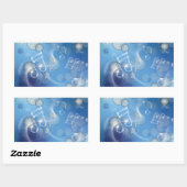 Fantasy Glass Muzieknoten Rechthoekige Sticker (Vel)