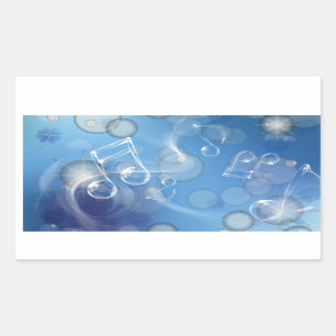 Fantasy Glass Muzieknoten Rechthoekige Sticker