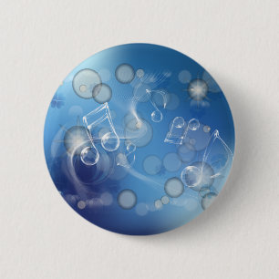 Fantasy Glass Muzieknoten Ronde Button 5,7 Cm