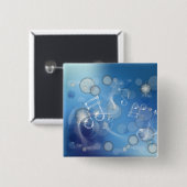 Fantasy Glass Muzieknoten Vierkante Button 5,1 Cm (Voorkant /achterkant)
