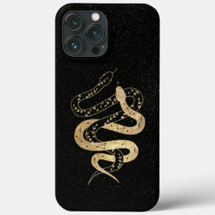 Fantasy Gold en Black Mystical Snakes iPhone 13 Pro Max Hoesje