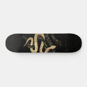 Fantasy Gold en Black Mystical Snakes Skateboard (Horizontaal)