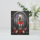 Fantasy gothic Doll Girl briefkaart (Staand voorkant)