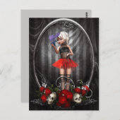 Fantasy gothic Doll Girl briefkaart (Voorkant / Achterkant)