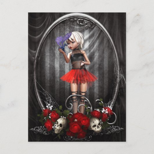 Fantasy gothic Doll Girl briefkaart (Voorkant)