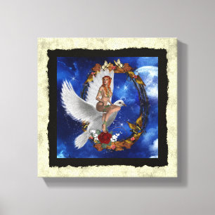 Fantasy Gothic Nymph op Dove Canvas Afdruk