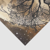 Fantasy Gothic Raven & Moon beroemd gemaakt Tissuepapier (Detail)