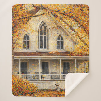 Fantasy Gothic-Revival Carpenter House  Sherpa Deken