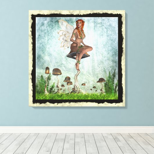 Fantasy Gothic Toadstool Faerie 1 Canvas Afdruk (Insitu (Houten vloer))