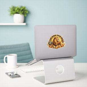Fantasy Gouden Sterrenbeeld Leeuw Sticker
