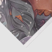 Fantasy Grijs en Roze Waterverf Zeemeermin Tissuepapier (Detail)