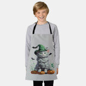 Fantasy Halloween Pompoen Kitten Schort (Gedragen)