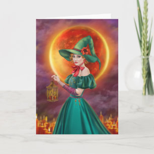 Fantasy halloween wenskaart kaart