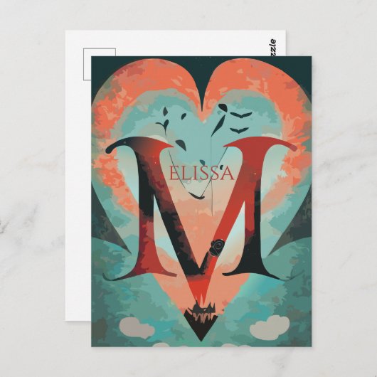 Fantasy Hart Briefkaart (Voorkant / Achterkant)