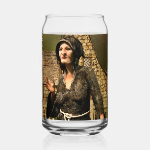 Fantasy Heks Middeleeuws Dorp Halloween Blikvorm Glas