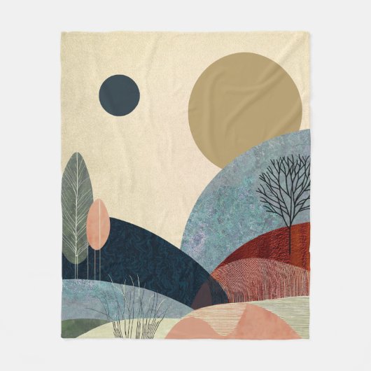 Fantasy Hills Landschap Fleece Deken (Voorkant)