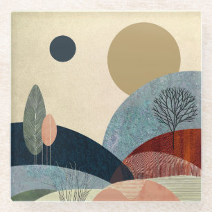 Fantasy Hills Landschap Glazen Onderzetter