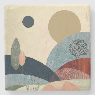 Fantasy Hills Landschap Stenen Onderzetter