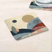 Fantasy Hills Landschap Vierkante Kartonnen Onderzetter (Schuin)