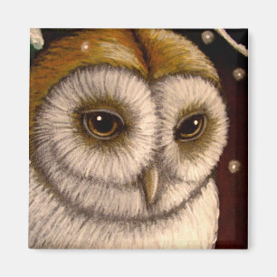 FANTASY HOLIDAY BARN OWL Magnet Magneet