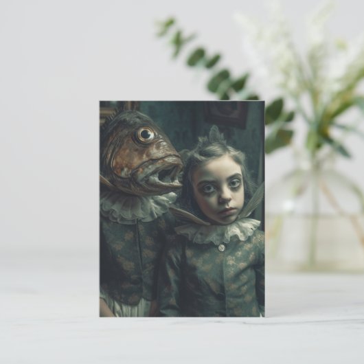 Fantasy Horror Fish Twins Briefkaart (Staand voorkant)