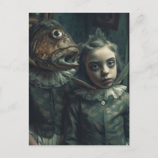 Fantasy Horror Fish Twins Briefkaart (Voorkant)