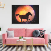 Fantasy Horse and Moon Canvas Wall Art Afdruk (Insitu (Woonkamer))