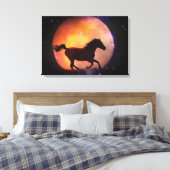 Fantasy Horse and Moon Canvas Wall Art Afdruk (Insitu (Slaapkamer))