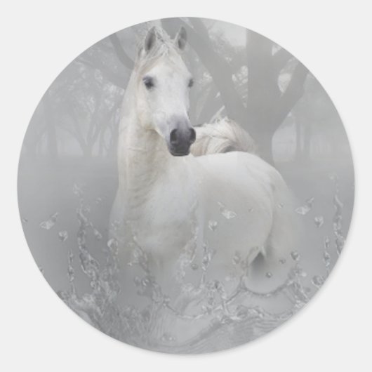 Fantasy Horse Ronde Sticker (Voorkant)