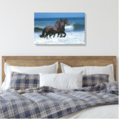 Fantasy Horses: Friesians & Zee Canvas Afdruk (Insitu (Slaapkamer))