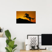 Fantasy Horses: Mountain Sunset Poster (Thuiskantoor)