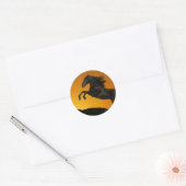 Fantasy Horses: Mountain Sunset Ronde Sticker (Envelop)
