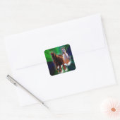 Fantasy Horses Vierkante Sticker (Envelop)