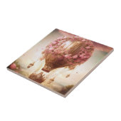 Fantasy Hot Air ballonroze Gold Tegeltje (Zijkant)