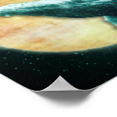 Fantasy Humpback Whale die naar het maan Poster vl (Hoek)