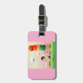 Fantasy Ice Cream Cone met Happy Running Boy Bagagelabel (Voorkant verticaal)