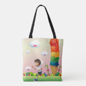 Fantasy Ice Cream Cone met Happy Running Boy Draagtas (Achterkant)