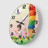 Fantasy Ice Cream Cone met Happy Running Boy Grote Klok (Hoek)