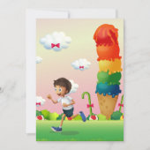 Fantasy Ice Cream Cone met Happy Running Boy Kaart (Voorkant)