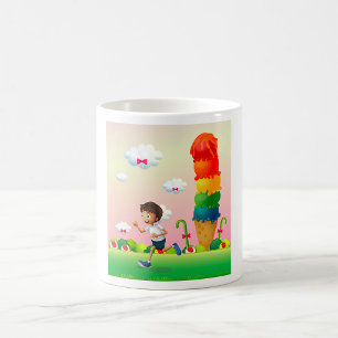 Fantasy Ice Cream Cone met Happy Running Boy Koffiemok
