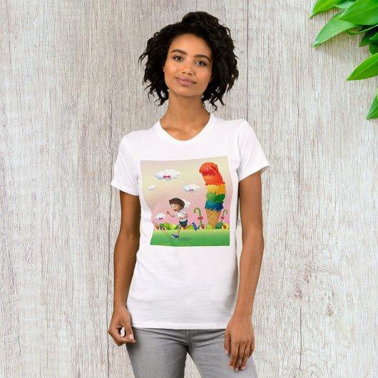 Fantasy Ice Cream Cone met Happy Running Boy T-shirt
