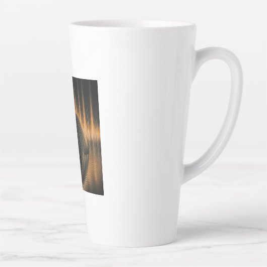 Fantasy Image Bronze Halfdome On Reflected Surface Latte Mok (Rechts)