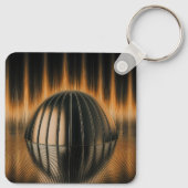 Fantasy Image Bronze Halfdome On Reflected Surface Sleutelhanger (Achterkant)