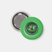 Fantasy Image Leprechaun Carrying Pot Of Gold Magneet (Voorkant / Achterkant)