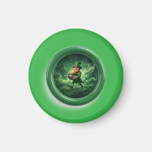 Fantasy Image Leprechaun Carrying Pot Of Gold Magneet (Voorkant)