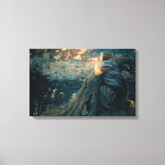Fantasy in Twilight (door Edward Robert Hughes) Canvas Afdruk (Voorkant)