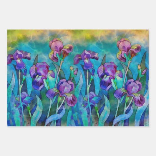 Fantasy Irises Inpakpapier Vel (Voorkant 2)